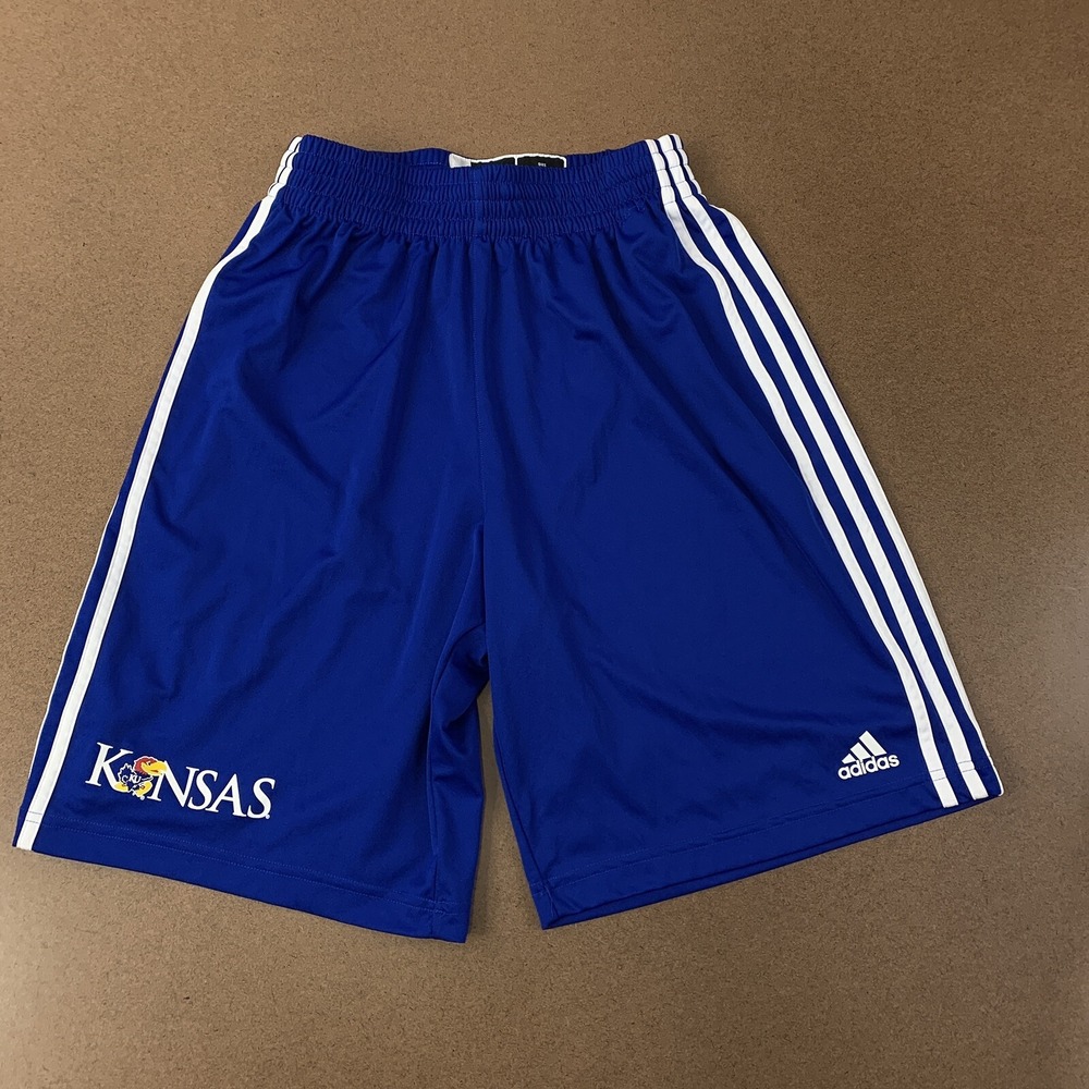 Adidas Kansas Jayhawks Mens Size Small Blue Athletic Climalite Drawstring Shorts